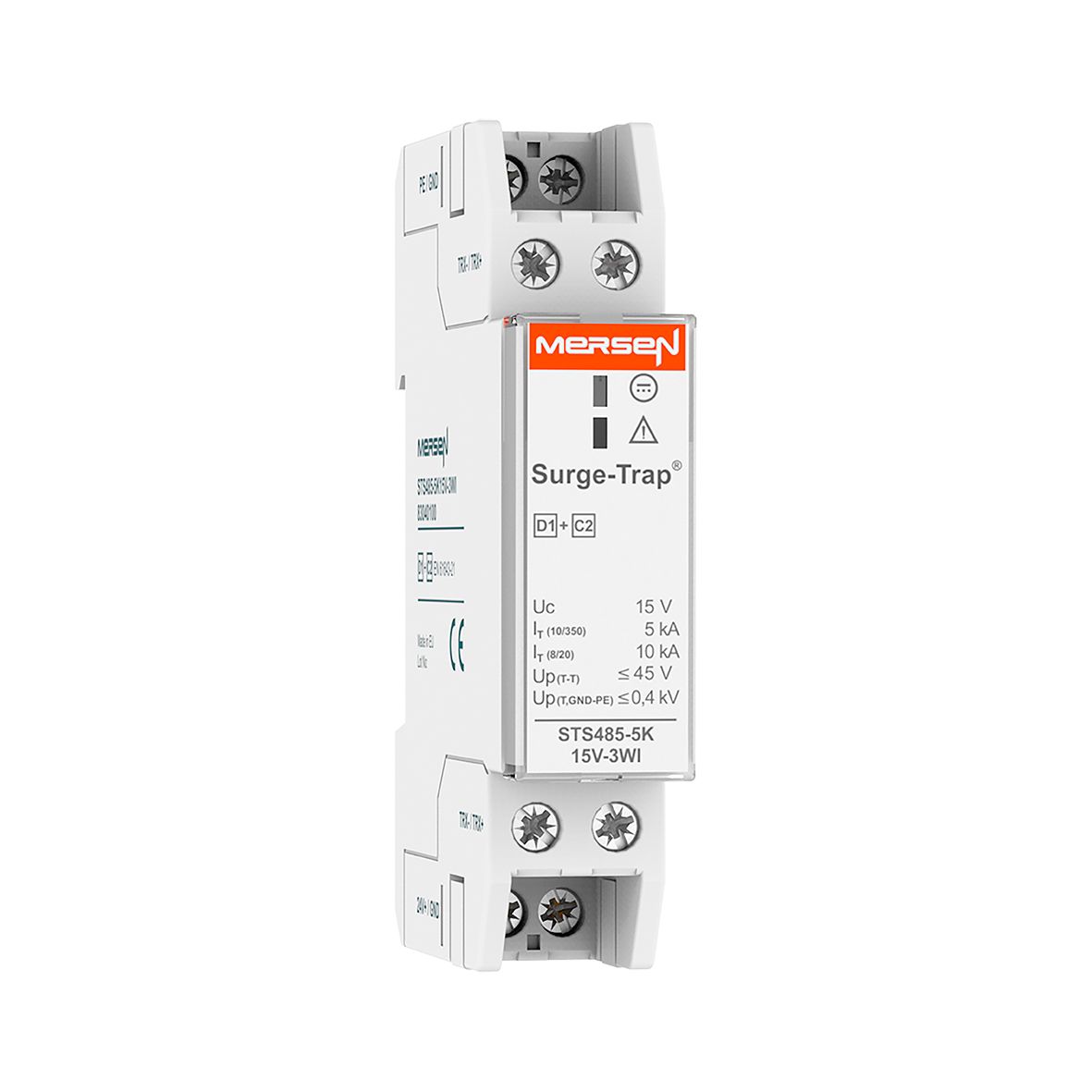 83040100 - SPD for RS485 communications. Maximum current 5kA, 1 pair + GND, EoL indication